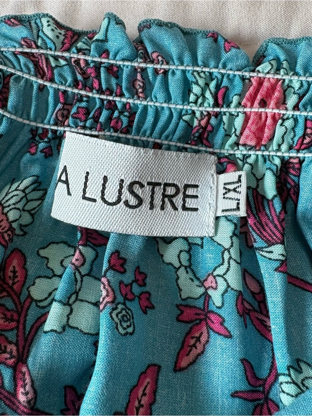Teal Floral Off-Shoulder Woman’s Blouse - Picture 2 of 4